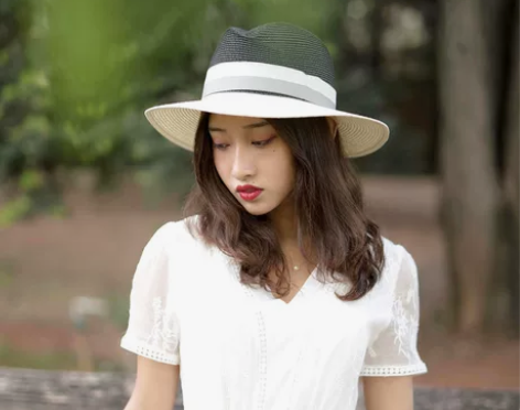 欧美风出游防晒沙滩海边情侣度假宽檐礼帽子女...