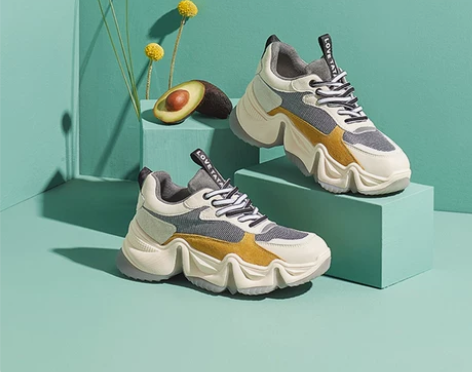 Tata他她熊猫鞋显脚小网红老爹鞋女运动鞋...