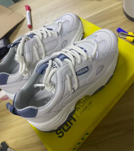 老爹鞋便女i皮ns潮夏新款女鞋轻真单鞋透8...