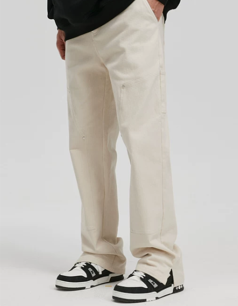 RASS撞钉斜纹拼接长裤