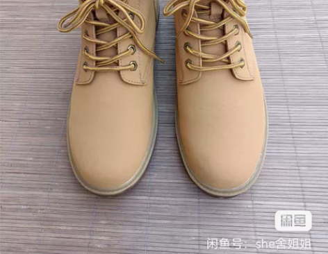 二手骆驼44码高帮真皮马丁靴鞋 鞋子保证正...