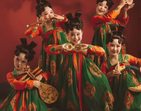 唐宫夜宴盛宴服装古装舞台演出衣服头饰唐朝全...