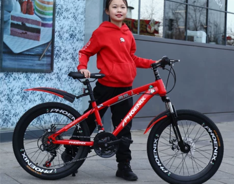 凤凰儿童自行车 22寸中国红21速顶配小孩...