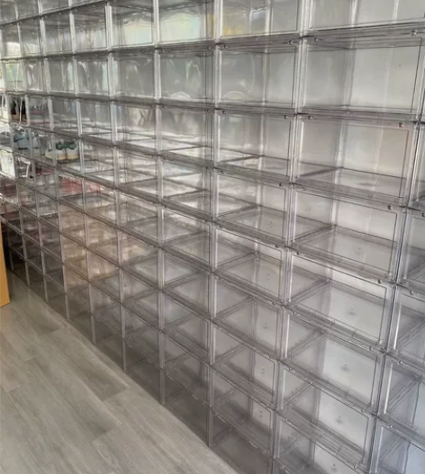 【6个46元】侧开亚克力透明磁吸加厚鞋盒卡...