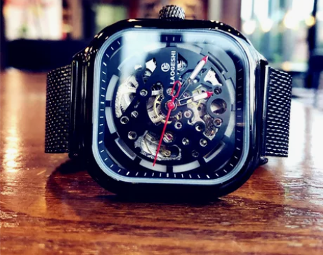 2022新款镂空方形手表男全自动机械表大表...