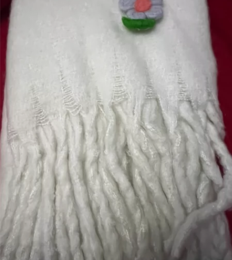 Kroche设计师品牌手工花朵流苏厚实大披...