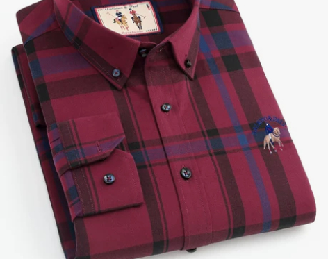 英伦风格纹系列 保罗春秋纯棉格子衬衫男休闲...