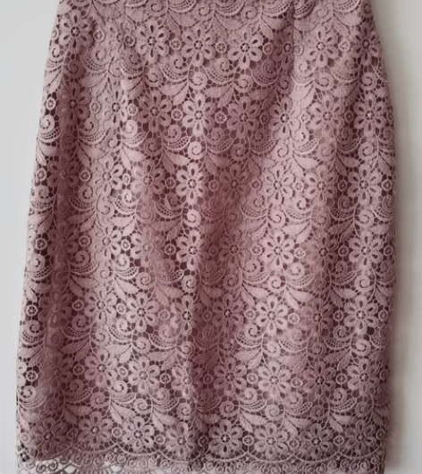 优衣库蕾丝半身裙一步裙 粉色 160/66...