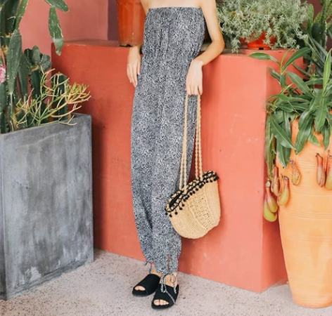 抹胸款显瘦宽松高腰连体裤 感兴趣的话点“我...