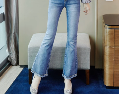 【狂暑价】垂感微喇牛仔裤女高腰2020年春...