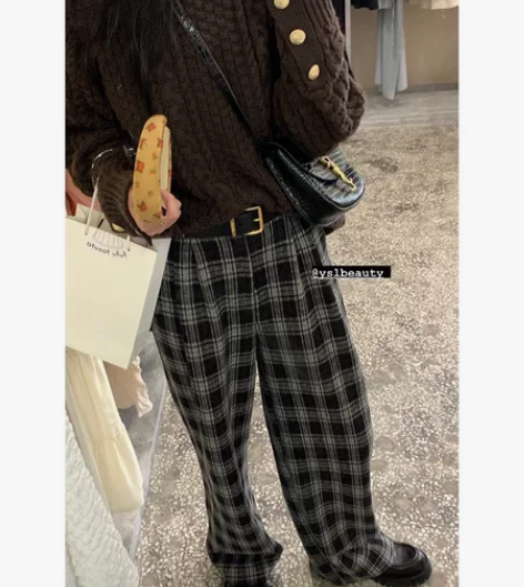 TOROON 加厚绒感羊毛呢子阔腿休闲裤女...