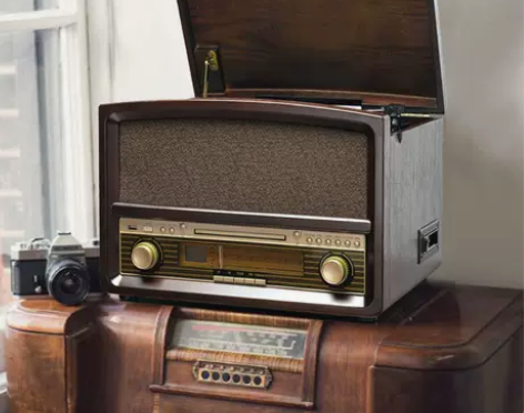 畅销欧美木质蓝牙黑胶唱机LP黑胶电唱机留声...