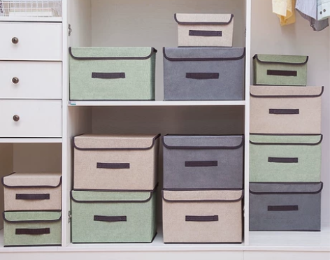 全新未使用的布艺无纺布可折叠收纳箱整理箱，...