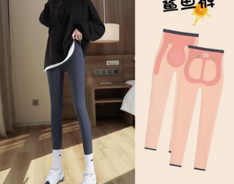 灰色鲨鱼裤女外穿秋冬加绒收腹提臀卡卡悬浮打...