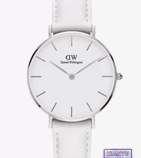 丹尼尔惠灵顿DW女士腕表防水白盘银色边白色...