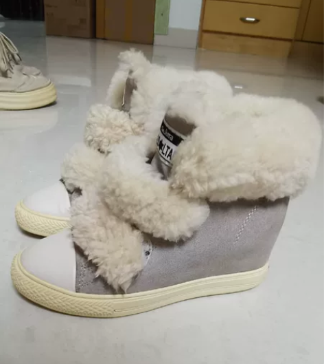 毛毛内增高鞋 牌子的，34码，胖了穿不了 ...