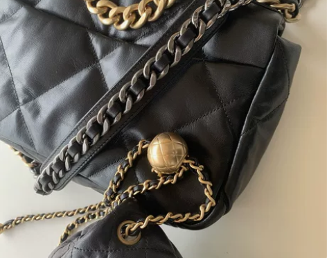 高级感菱格链条腋下hobo流浪包女金球方胖...