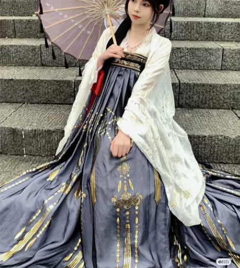 艺缕原创汉服 黑云鹤 6米襦裙+上衣+大袖...