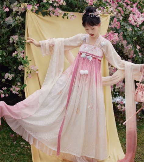 七月夕国风汉服 兔兔糖果 对襟短衫汉元素绣...