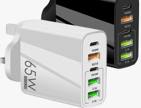 全新包邮65W英规充电器适用苹果安卓华为小...