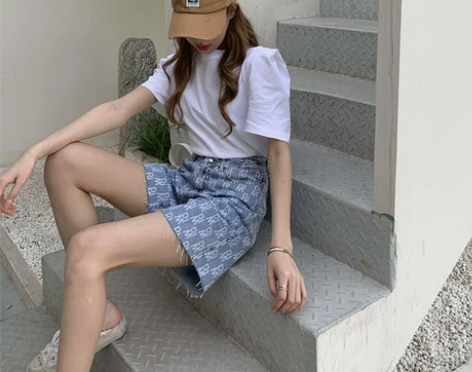 高腰显瘦牛仔短裤女夏装2021新款胖妹妹m...