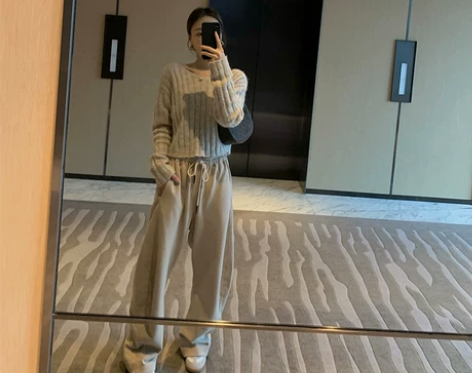 莫琳molin u型香蕉运动裤女设计感高腰...