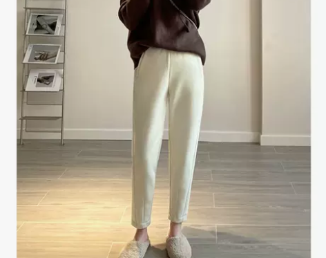 【年货价】灰色运动裤女秋冬高腰显瘦宽松九分...