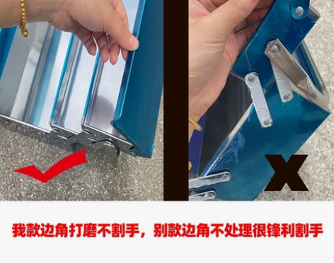 全新升级大号三层不锈钢工具箱手提式多功能便...