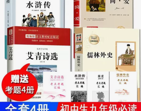 九年级必读全四册初中生简爱儒林外史水浒传艾...