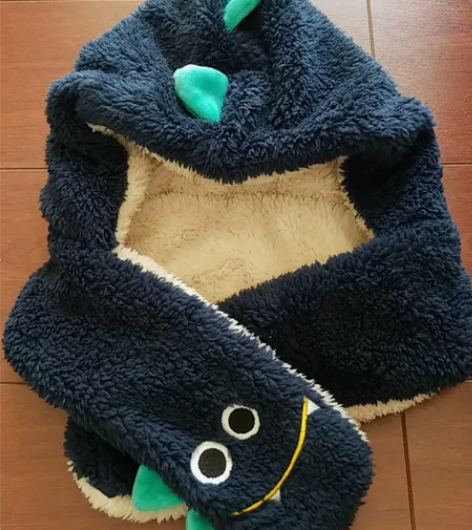 儿童帽子围巾一体冬季保暖男女童宝宝护耳防风...