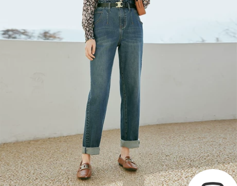 【99价】伊芙丽设计感小众三防牛仔裤女20...