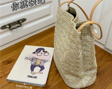 你就装吧|韩版草编包单肩水桶包小清新编织手...