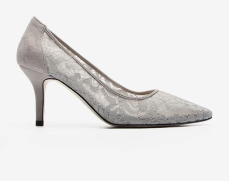 简女郎春季黑色蕾丝高跟鞋女细跟浅口尖头单鞋...