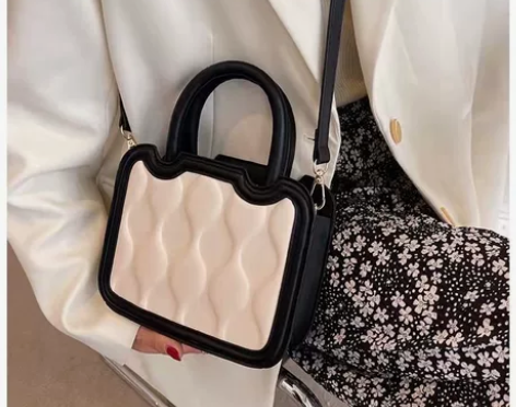 小众设计时尚撞色手提饼干包包女2023新款...