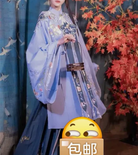 五五年原创汉服御寒 全套在包含长衫褶裙云肩...