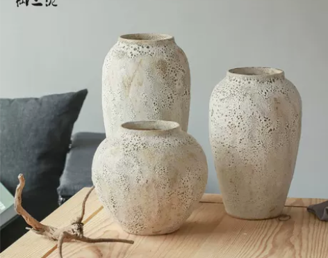 现代简约客厅陶艺干花陶瓷插花花瓶北欧ins...