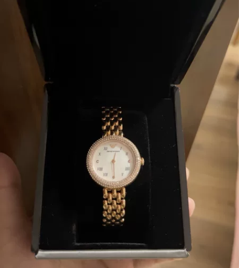 Armani阿玛尼玫瑰小圆盘 轻奢气质金色...