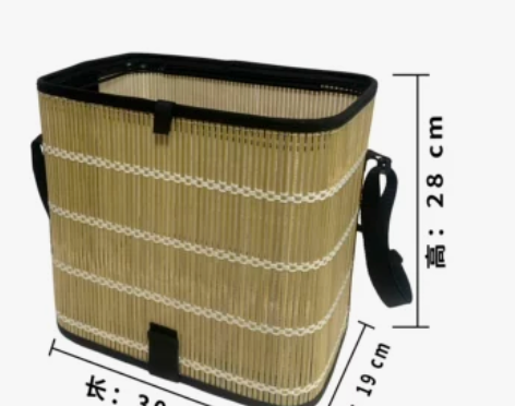 折叠式茶叶采摘篮摘茶叶篮子采茶篮竹篮竹娄背...