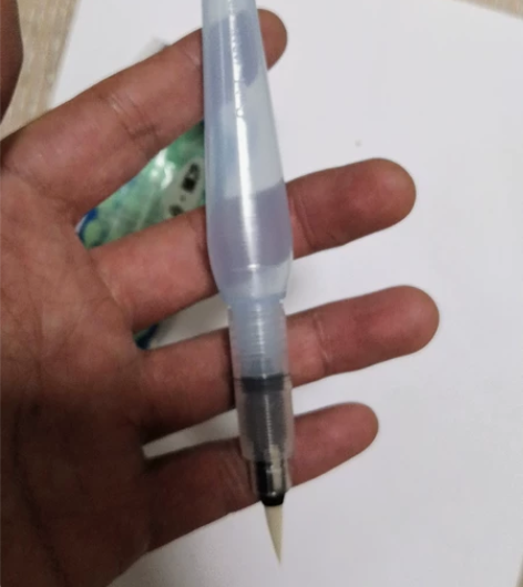 可蓄墨书法毛笔，丸笔，日本产很有创意的毛笔...