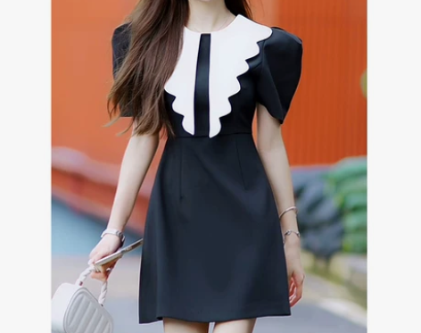 裙子独特别致法式惊艳气质名媛娃娃领小香风高...