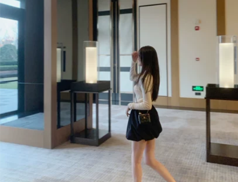 甜甜的少女 黑色藏青色高腰花苞半身裙西装裙...