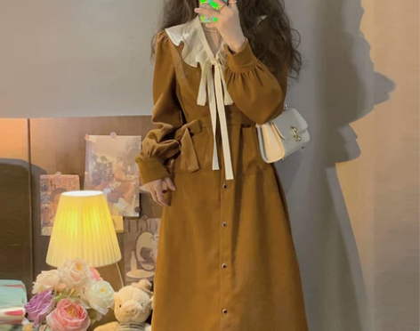 早春公主风连衣裙女2022秋冬新款法式小个...