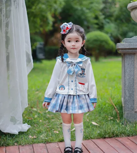 130码胡桃异想国制服机器猫女童学院风蓬蓬...