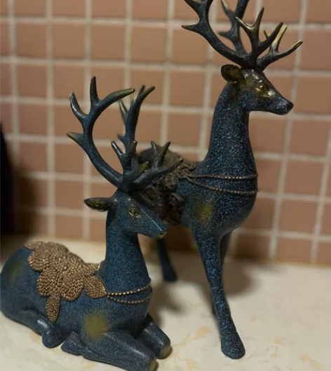 美式 乡村麋鹿摆件十元一对，搬家转 ，宽1...