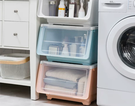 】塑料收纳箱透明前开式收纳盒零食儿童玩具整...