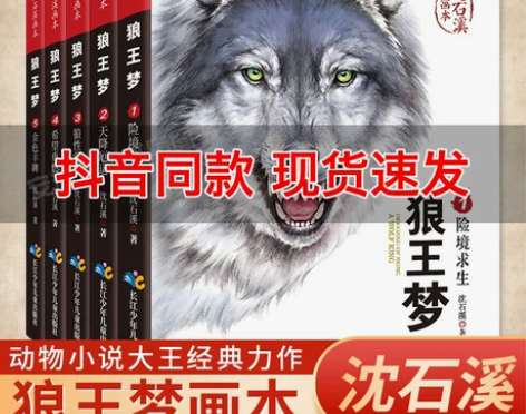 狼王梦正版包邮全套5册 沈石溪动物小说画本...