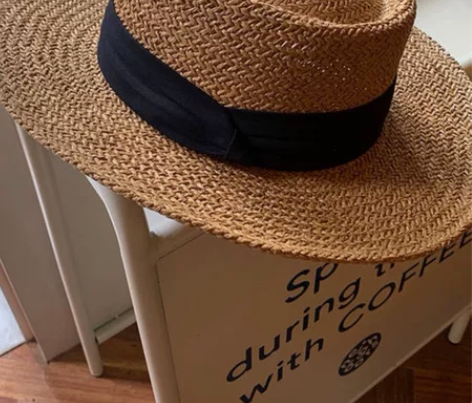 SR Sukii法式复古草编帽子女夏季防晒...