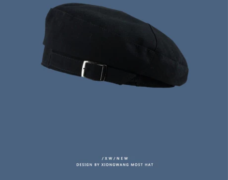 春季新款帅气贝雷帽女法式 仅带过两次,没拍...