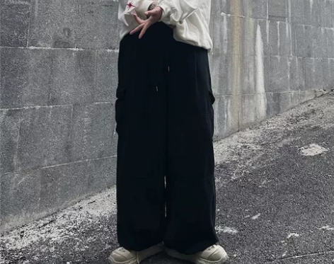 春秋工装裤子男夏季日系ins潮牌直筒宽松阔...