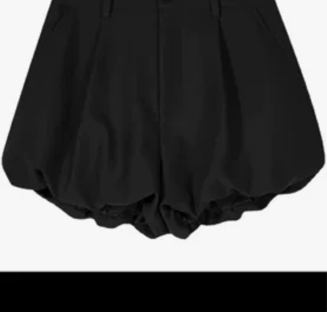 黑色花苞云朵裤女秋季新款高腰裤裙秋季小众蓬...